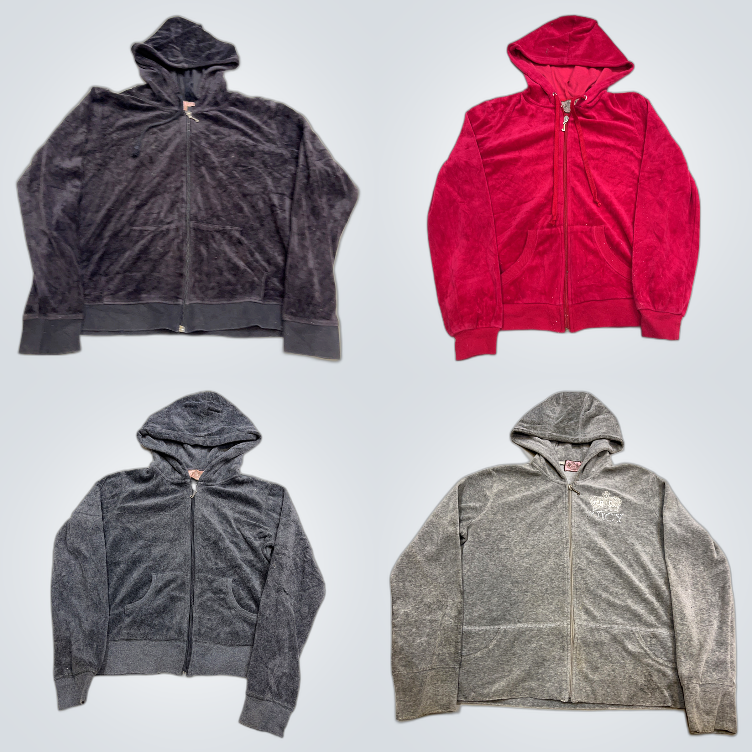 Juicy Couture Hoodie Bundle 10pcs Velours & Graues..