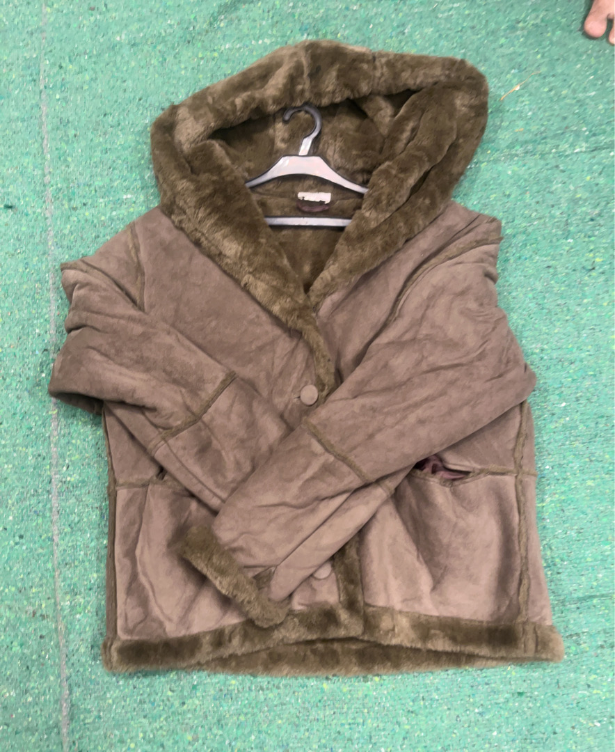 Alba Moda Hooded Suede Jacket