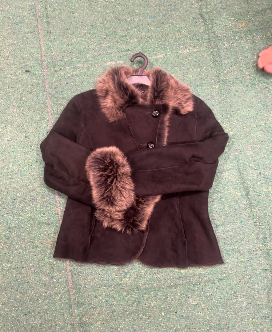 Brown Fur Trimmed Coat