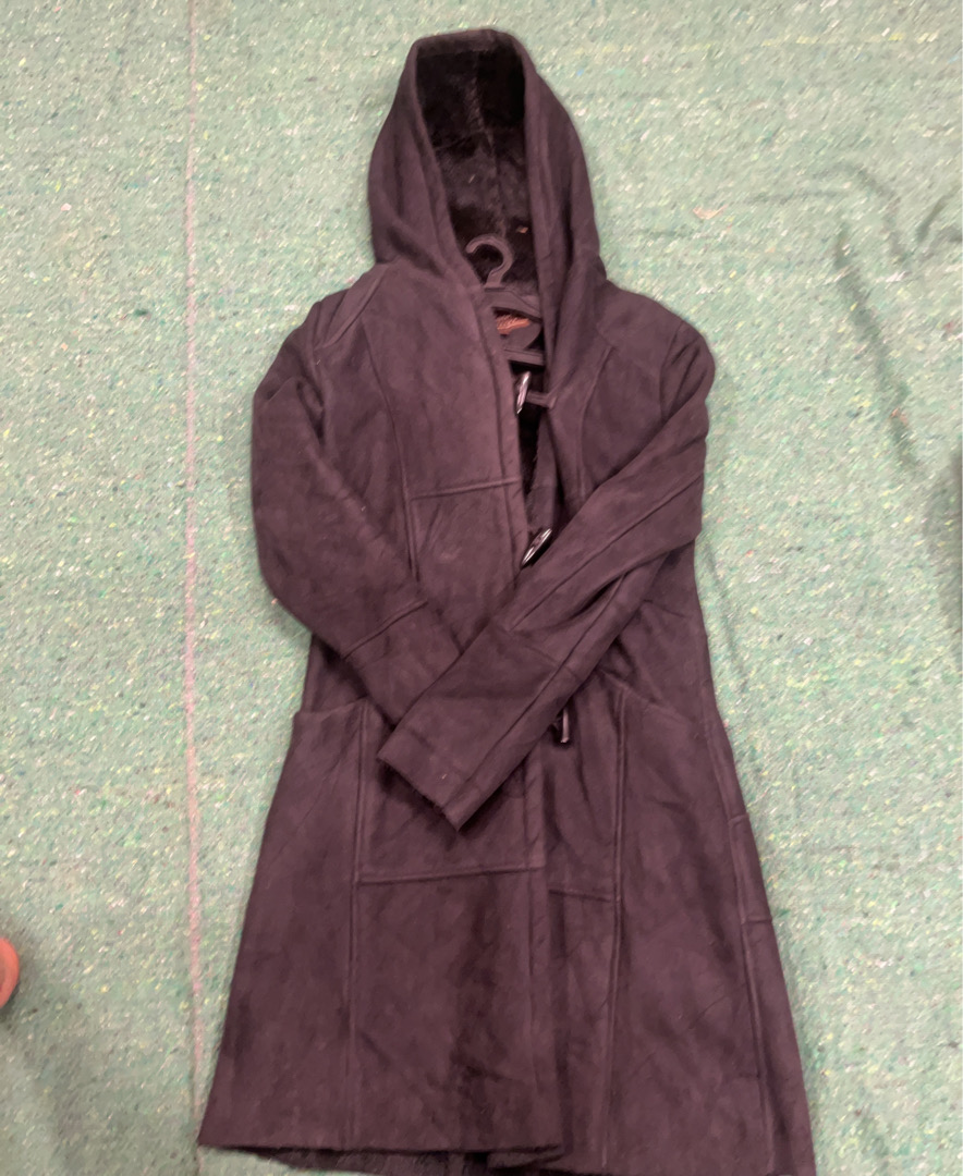 in Extenso Leather Hooded Coat