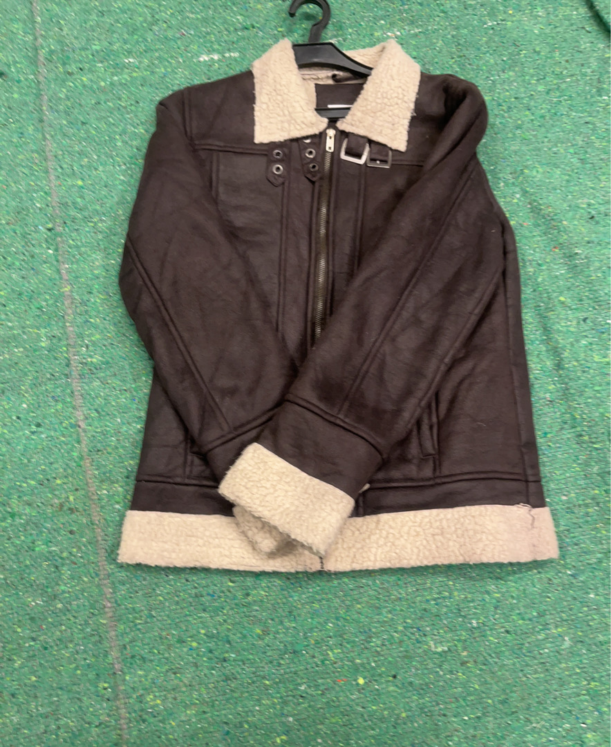 Giacca in shearling marrone