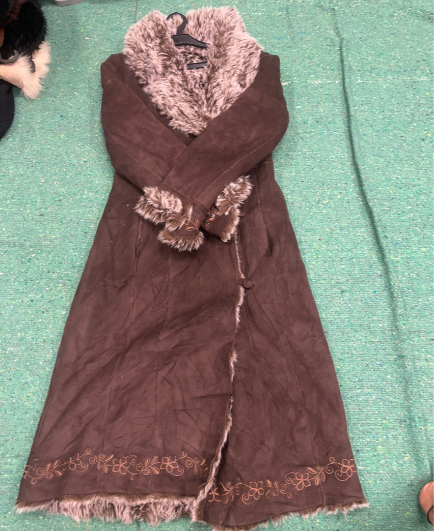 Brown Fur-Trimmed Coat