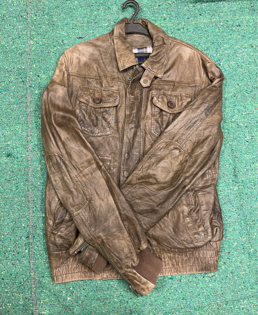 Giacca di pelle marrone