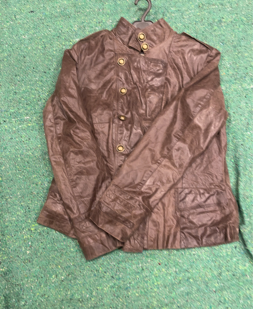 Giacca in pelle marrone