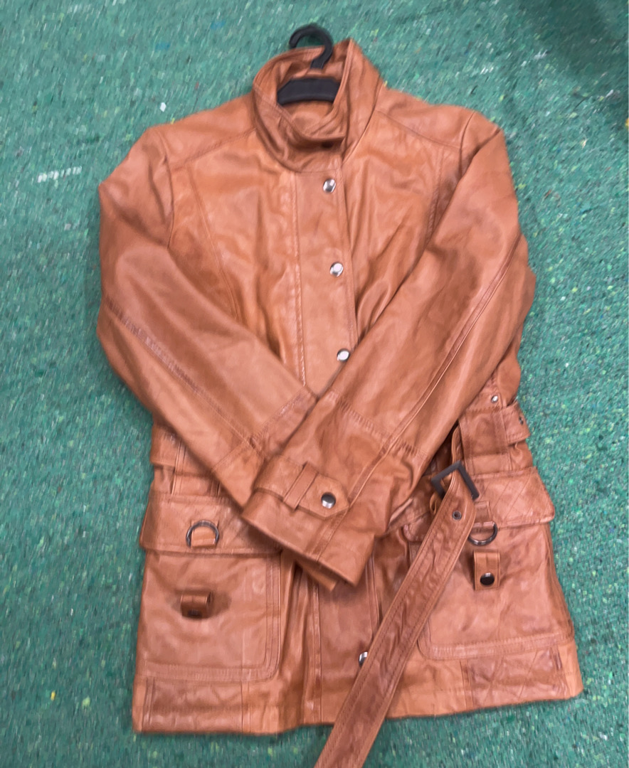 Giacca di pelle marrone