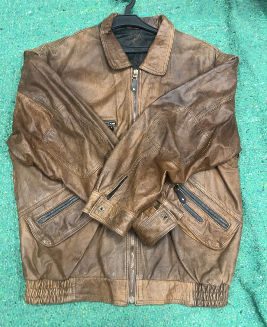 Giacca in pelle marrone