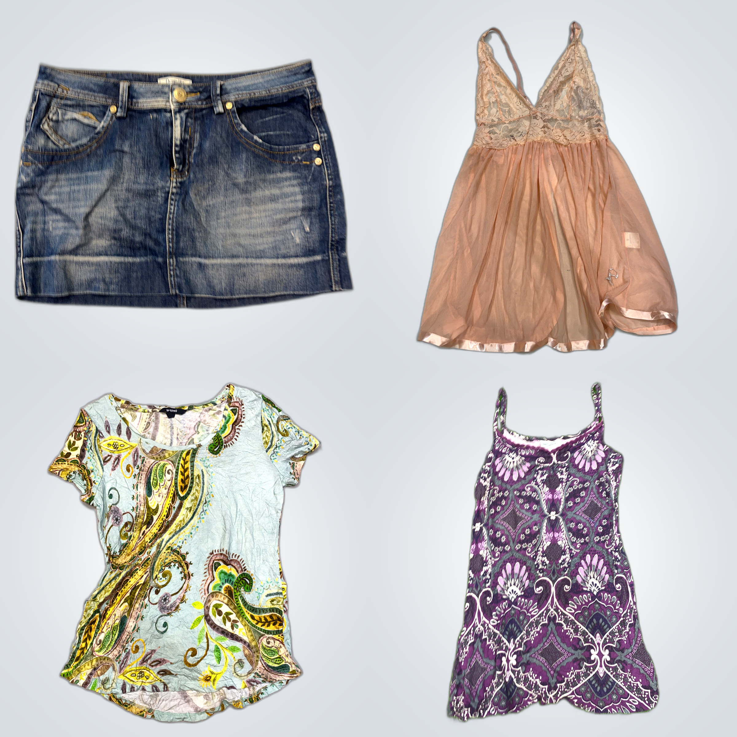 Paquete de Encaje y Denim: Mezcla de Moda de 10 Pi..