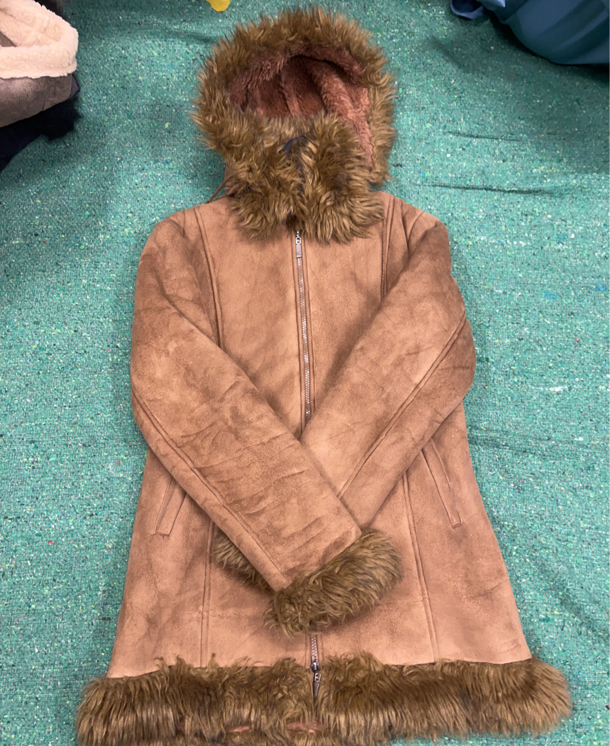 Jelrs Brown Fur-Lined Hooded Coat