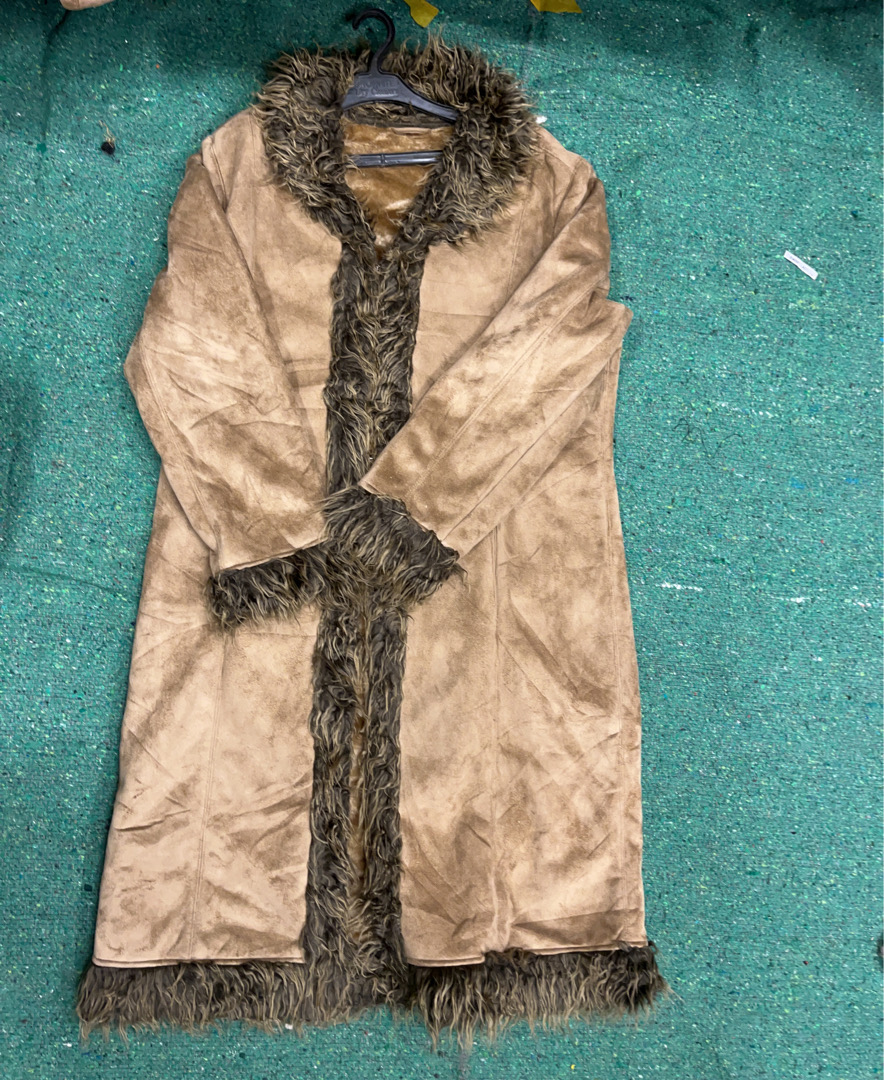 Tan Fur-Trimmed Coat