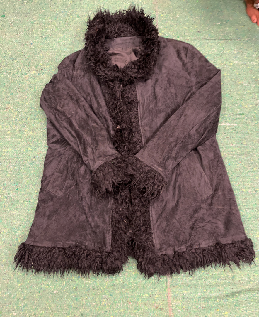 Black Fur-Trimmed Coat