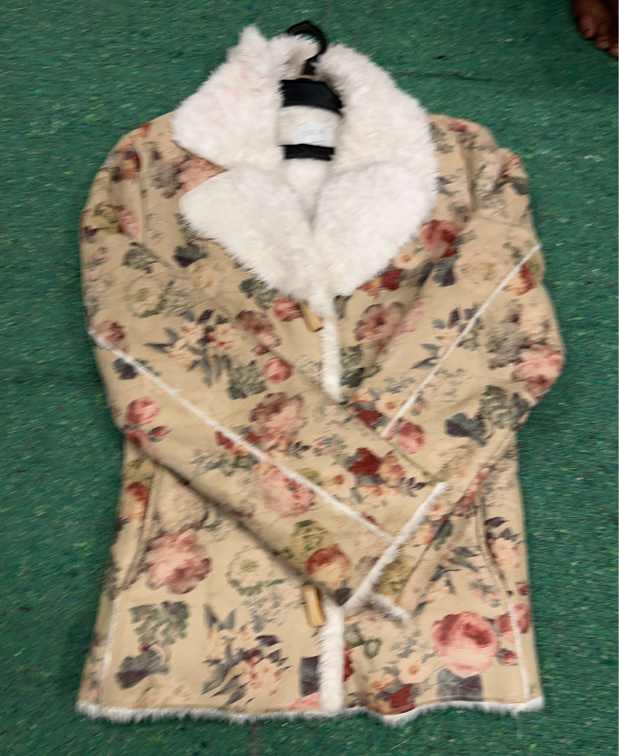 Floral Faux Fur Jacket