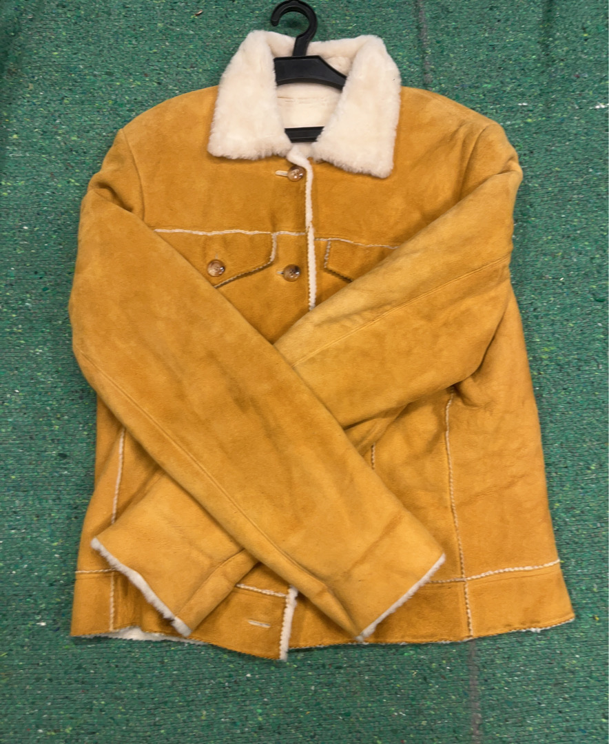 Suede Jacket with Fur Collar