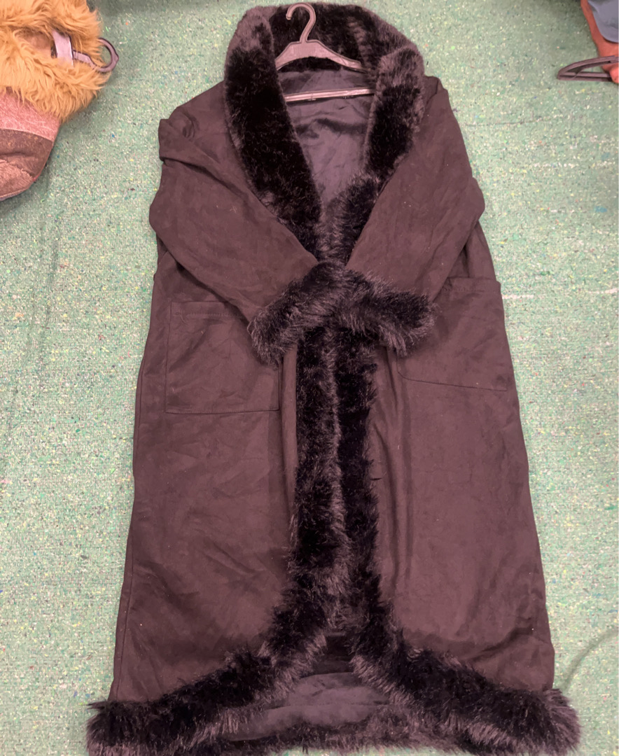 Black Fur Trimmed Coat