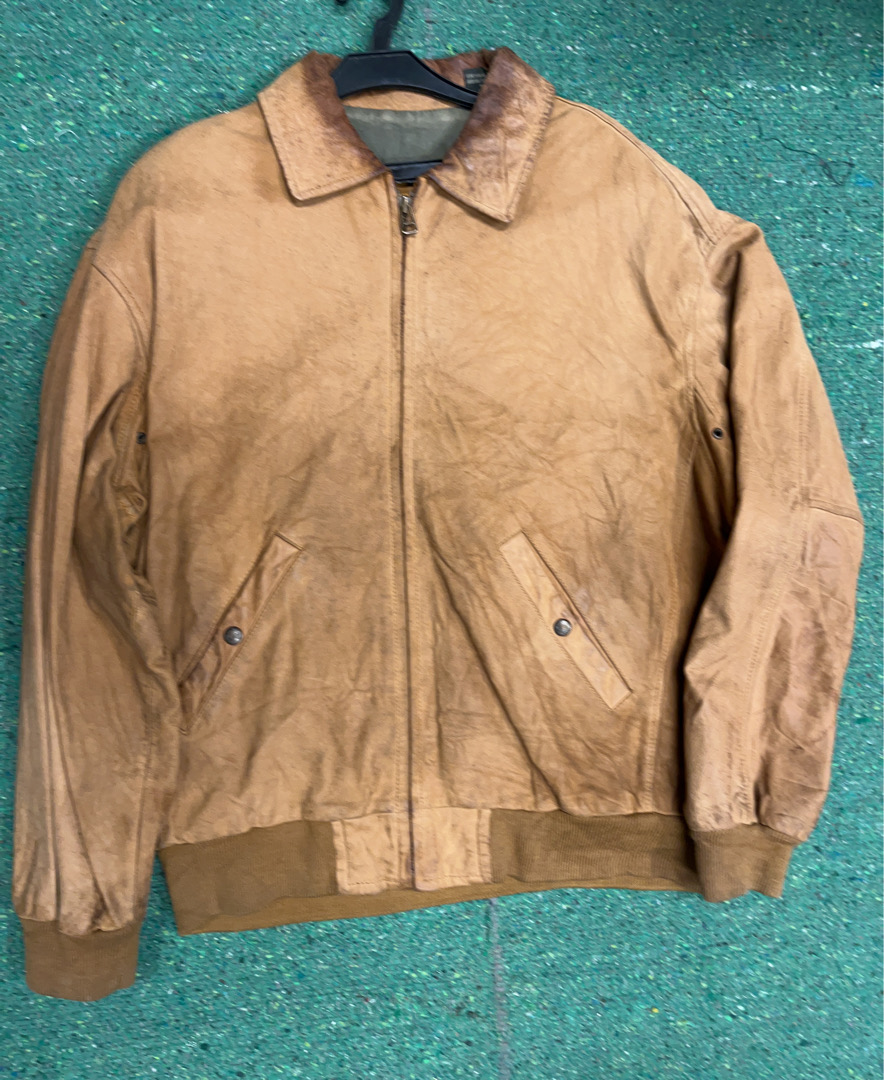 Veste en cuir marron