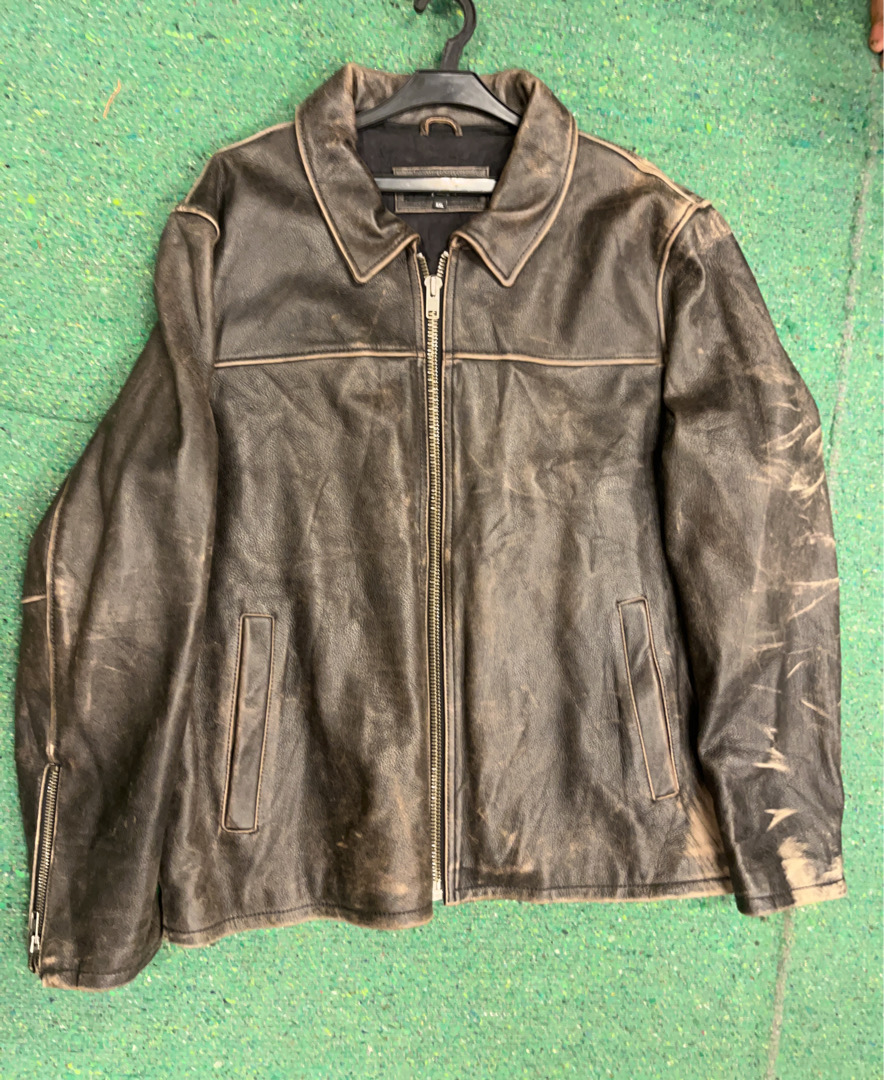 Veste en cuir Rindt noire