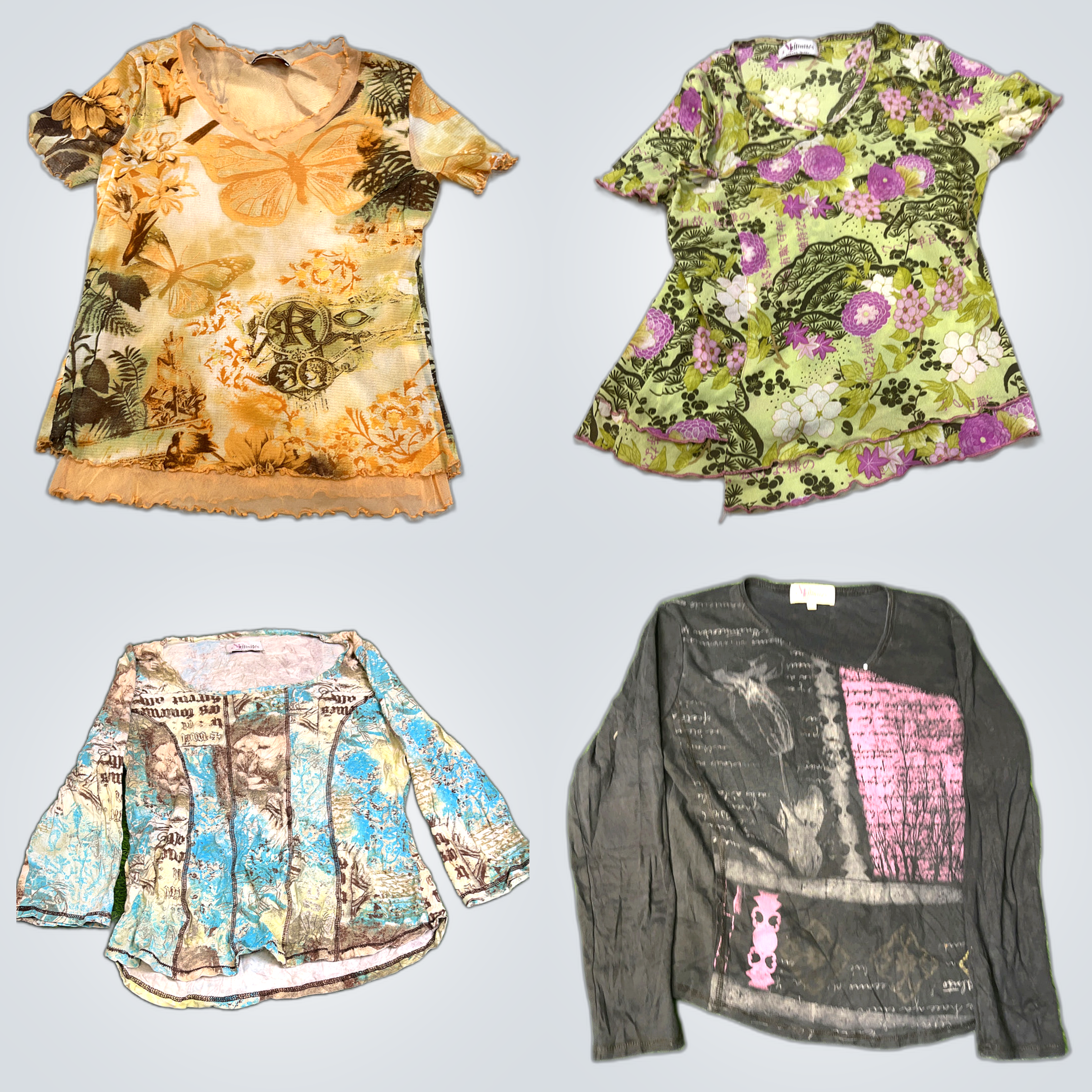 Lot de blouses imprimées Y2K