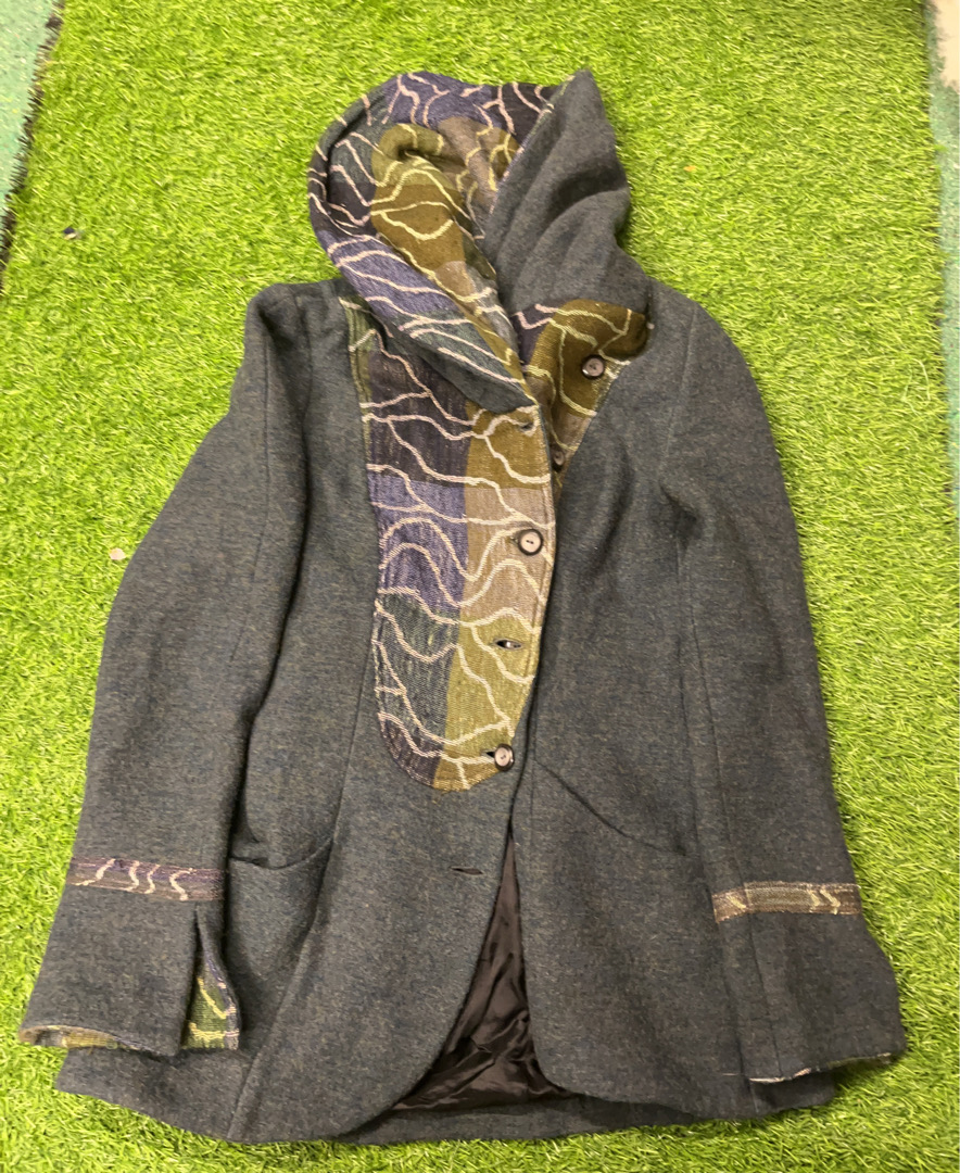 Luisa Hahn Gray Hooded Coat