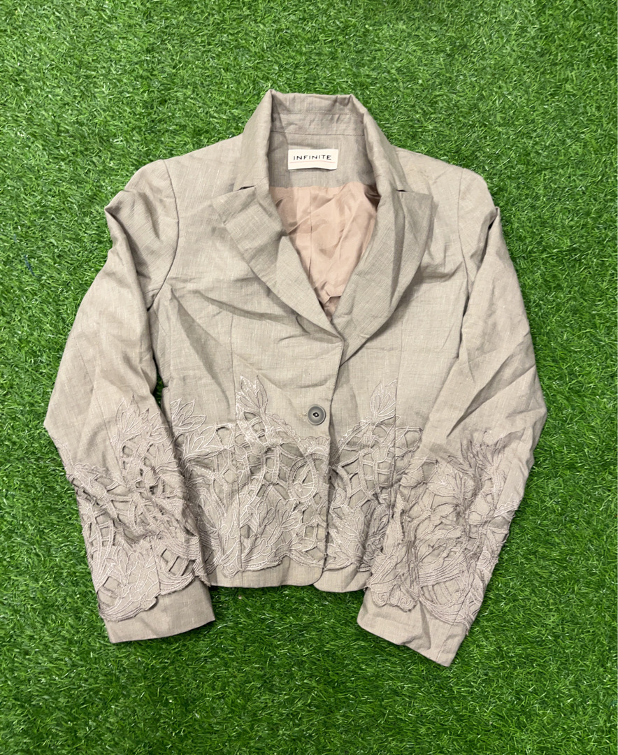 INFINITE Beige Embroidered Blazer