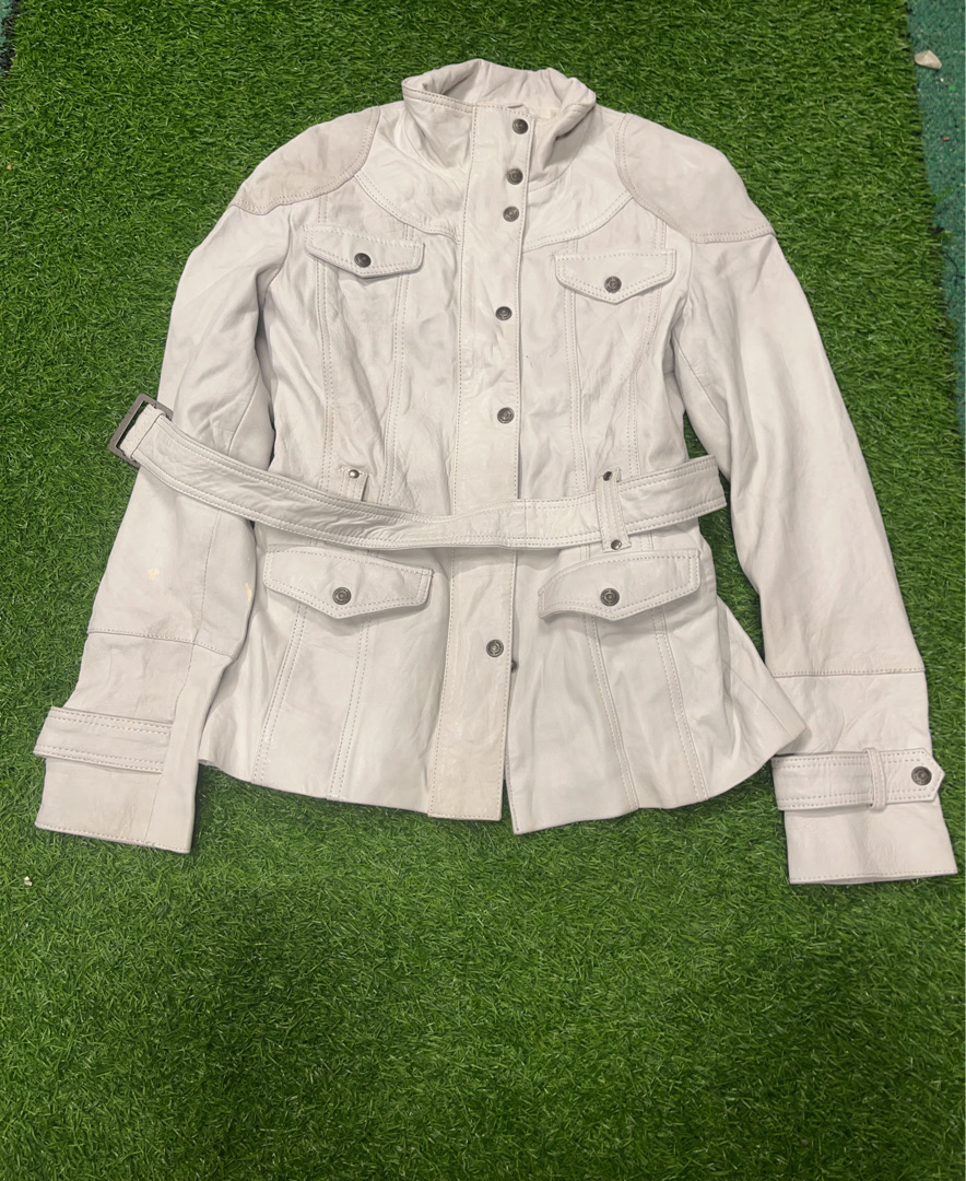 Philip Russel White Leather Jacket