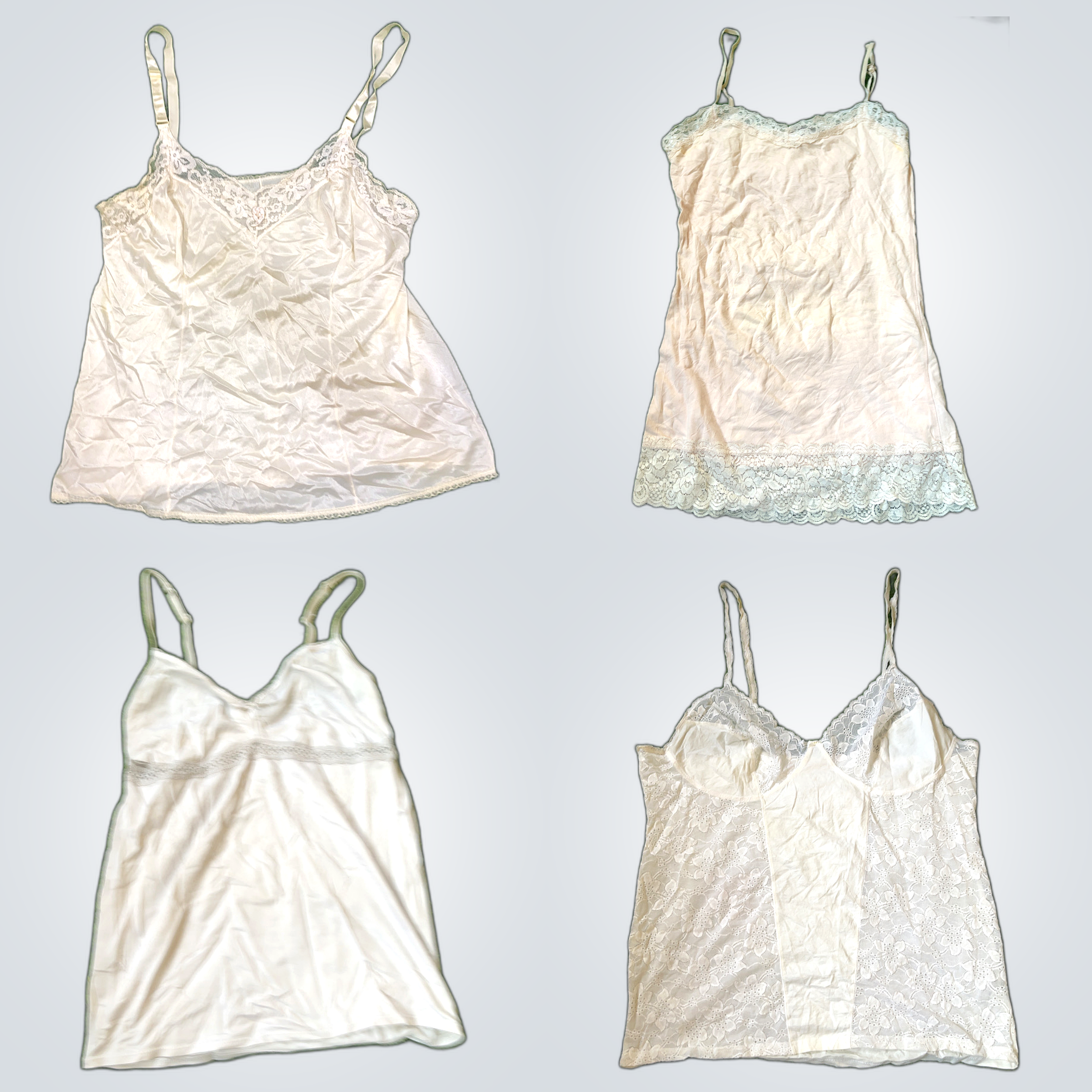 White Lace Trim Camisoles