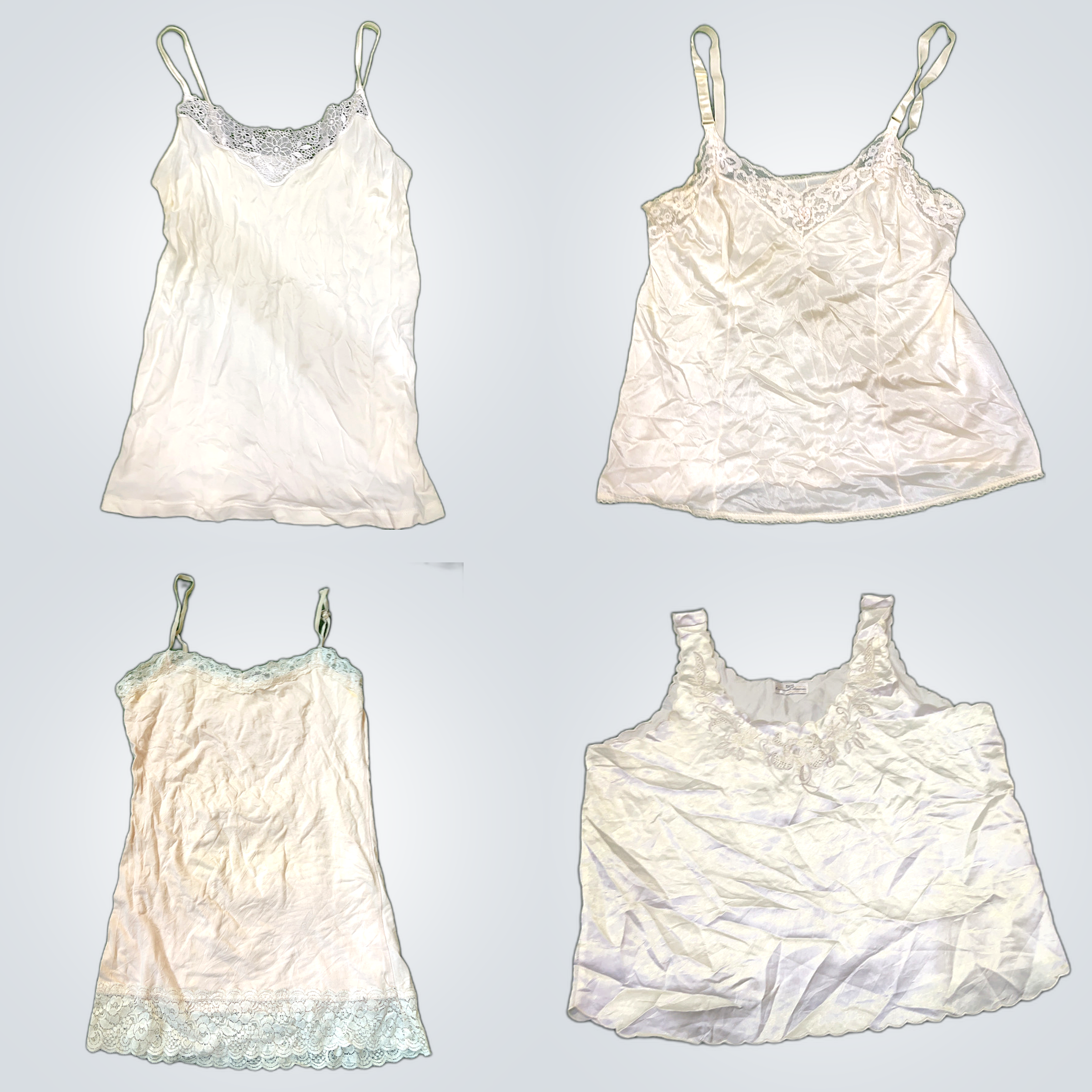 White Lace Trim Camisoles