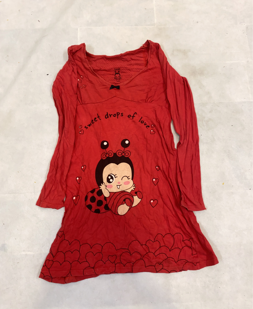 Red Ladybug Graphic T-Shirt Dress