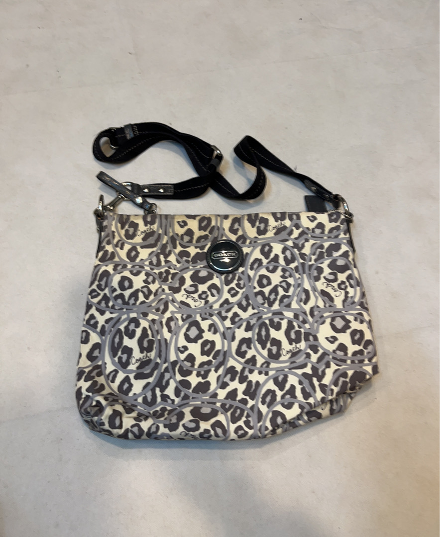 Borsa a tracolla con stampa leopardo Coach