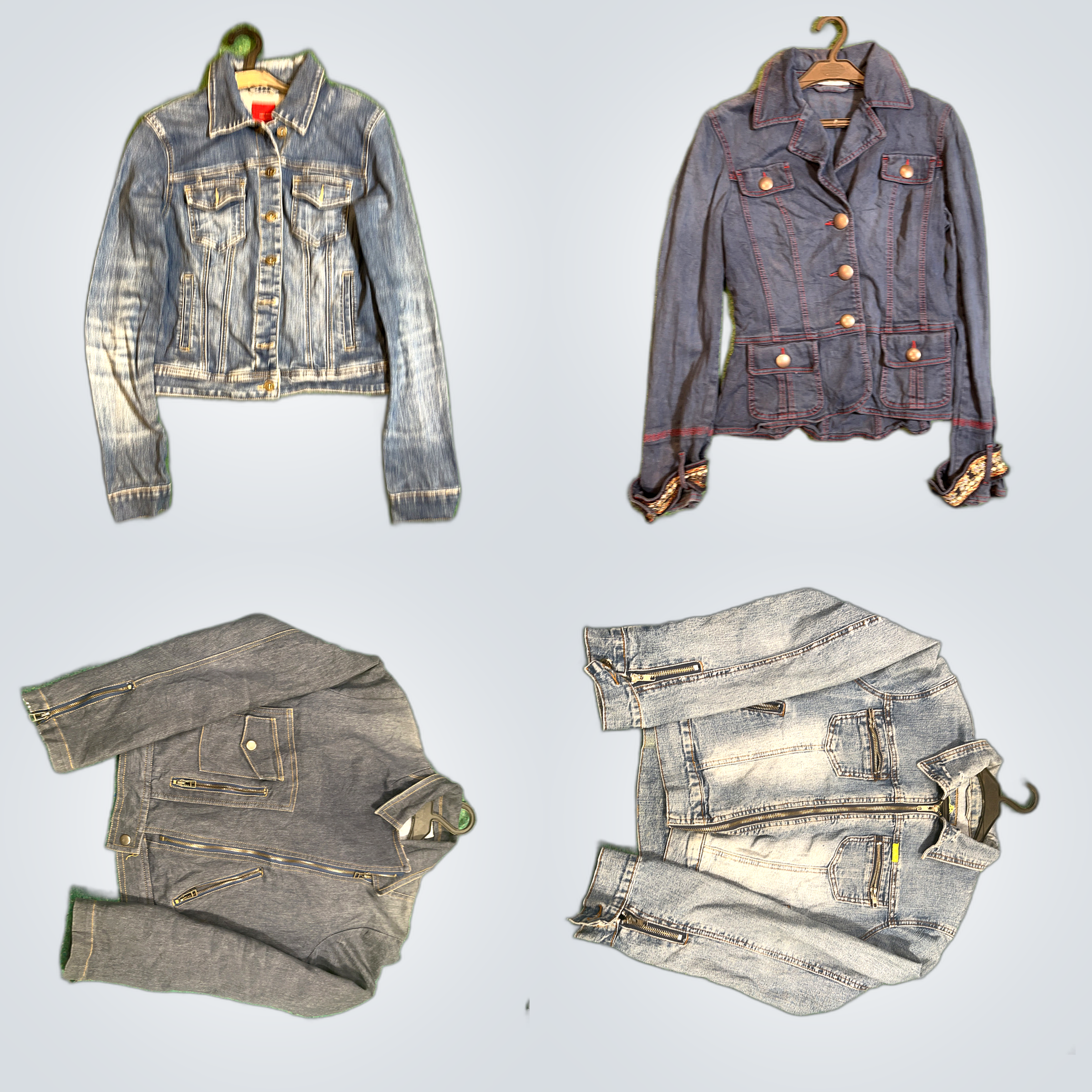 Graue Denimjacken-Bundle