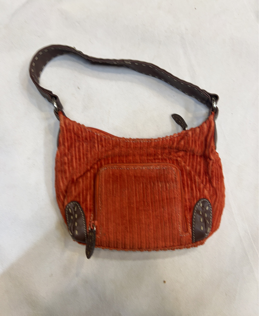 Nine West Orange Corduroy Shoulder Bag