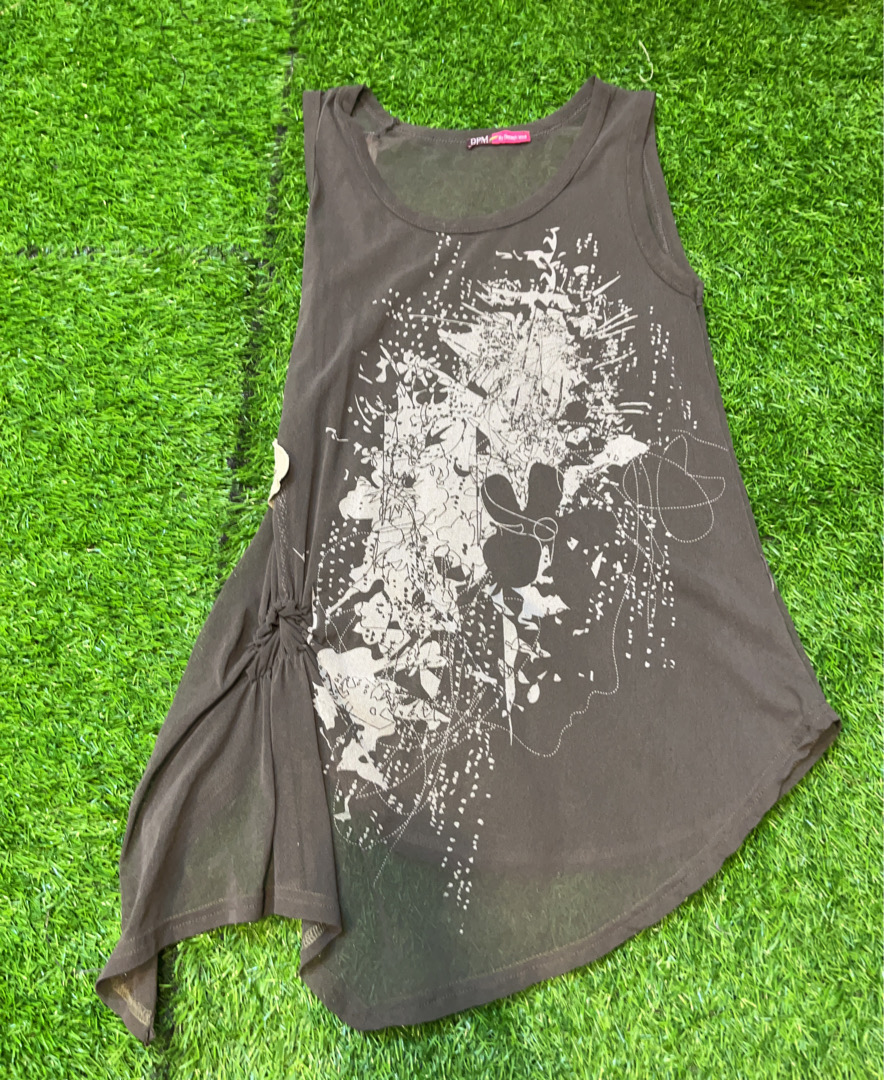 DPM By Depech Mod Gray Sleeveless Top