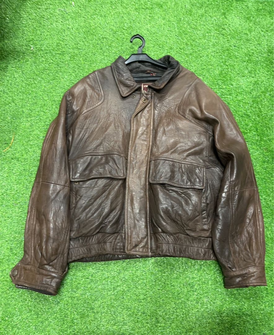 Giacca in pelle marrone