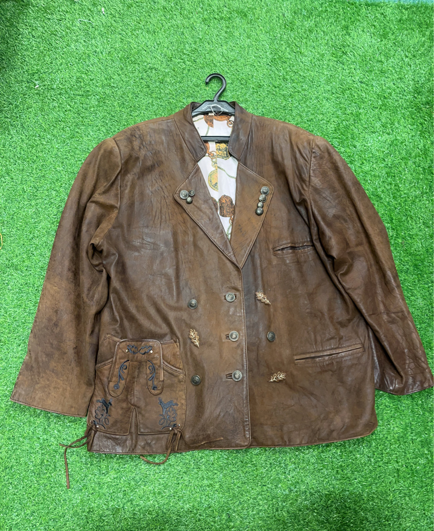 Giacca di pelle marrone