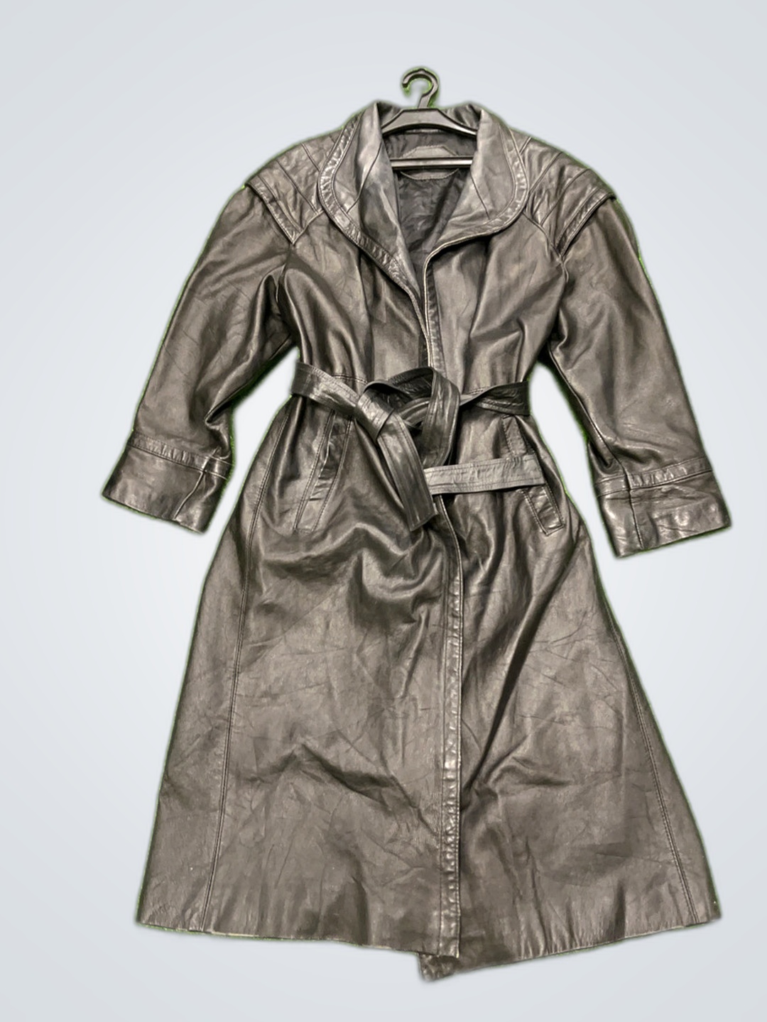 Carlier Leder-Trenchcoat