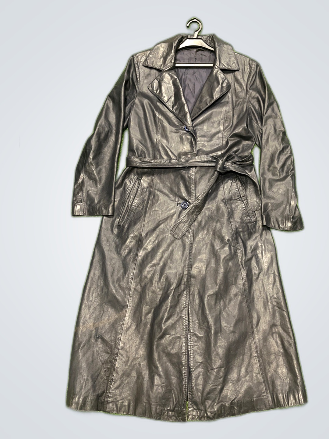 Impermeabile in pelle nera