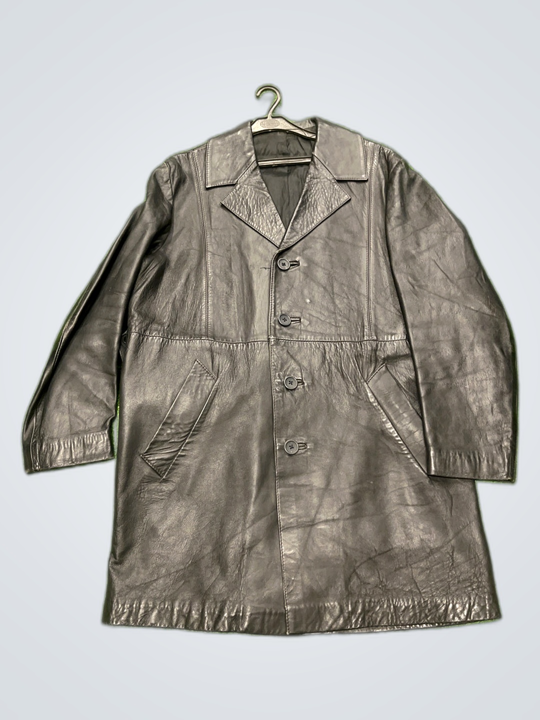 Manteau en cuir noir