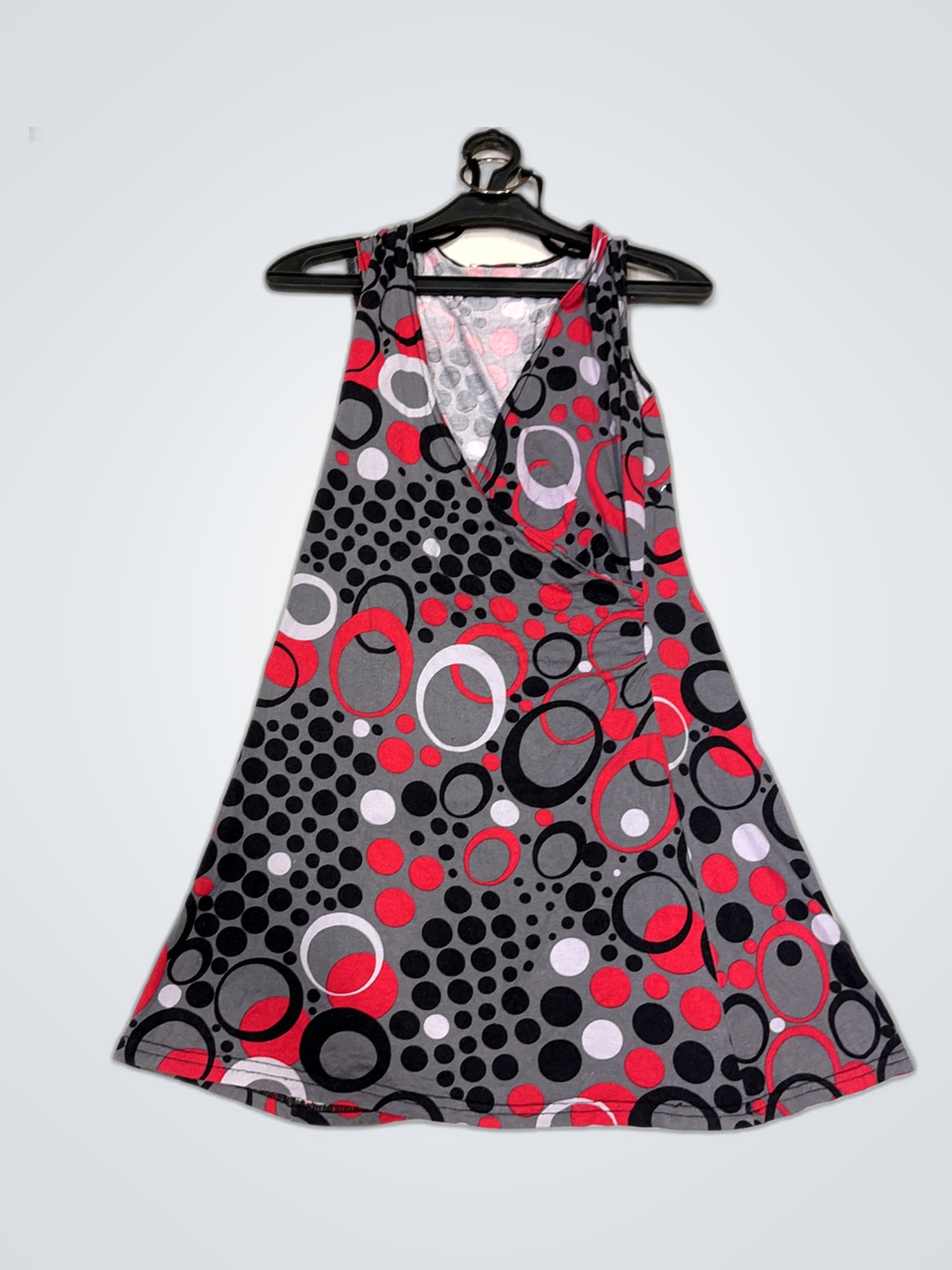 Dress with Red, Black, and White Polka Dots