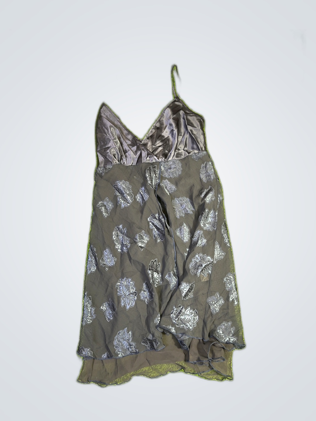 Quimono Floral Cinza