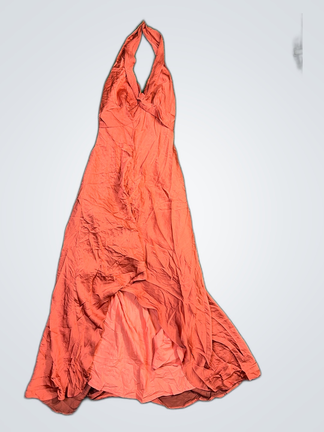 Vestido Laranja com Decote Halter