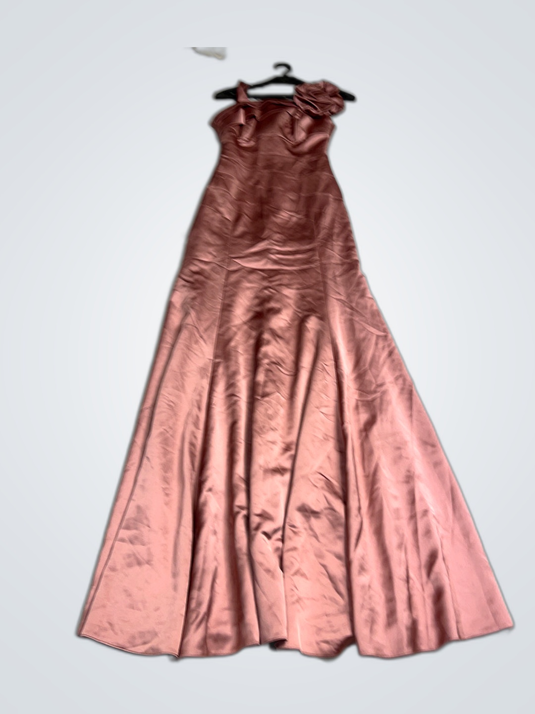 Pink Satin Evening Gown