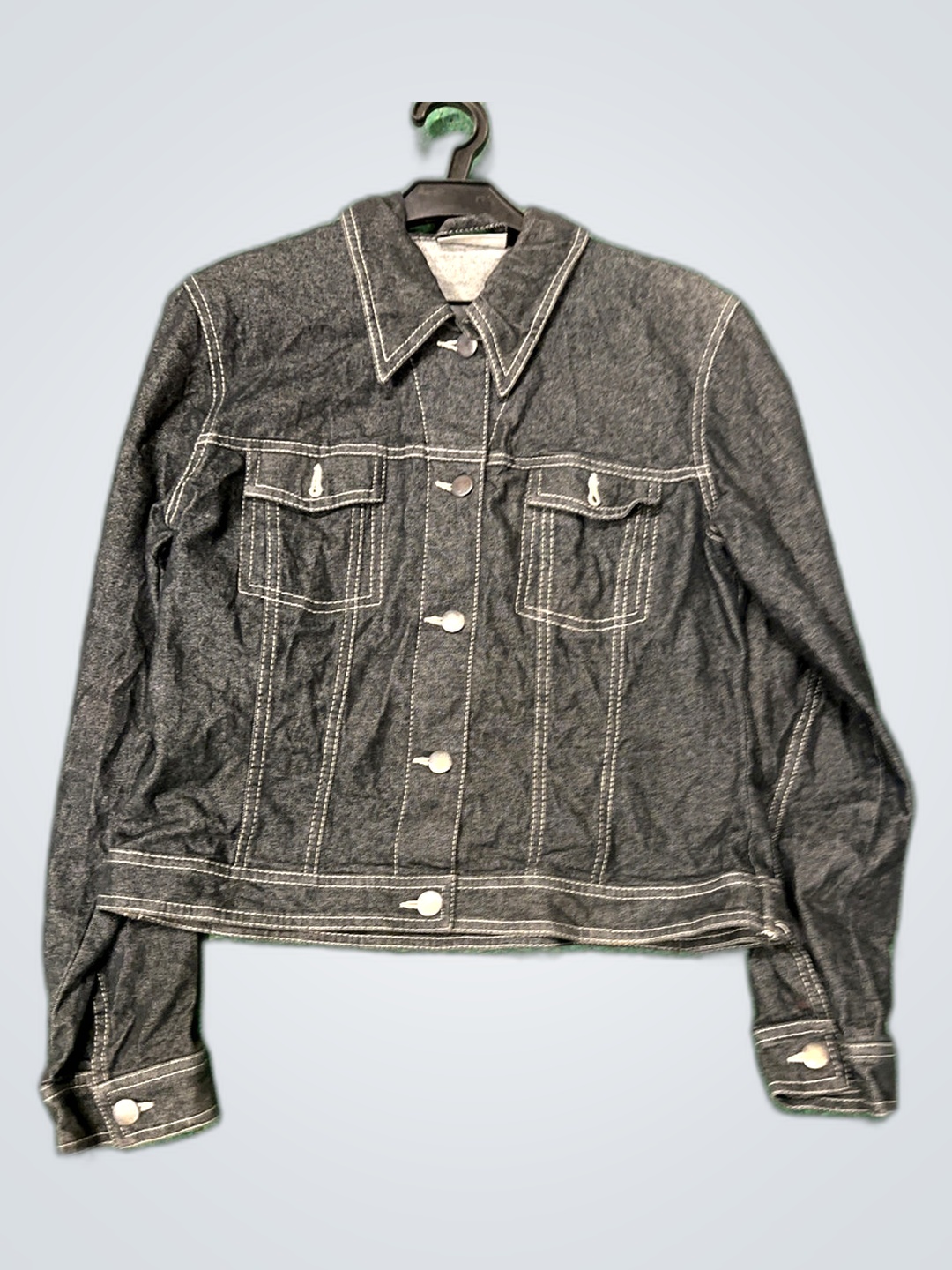 Jaqueta de Denim Cinza Chaloc