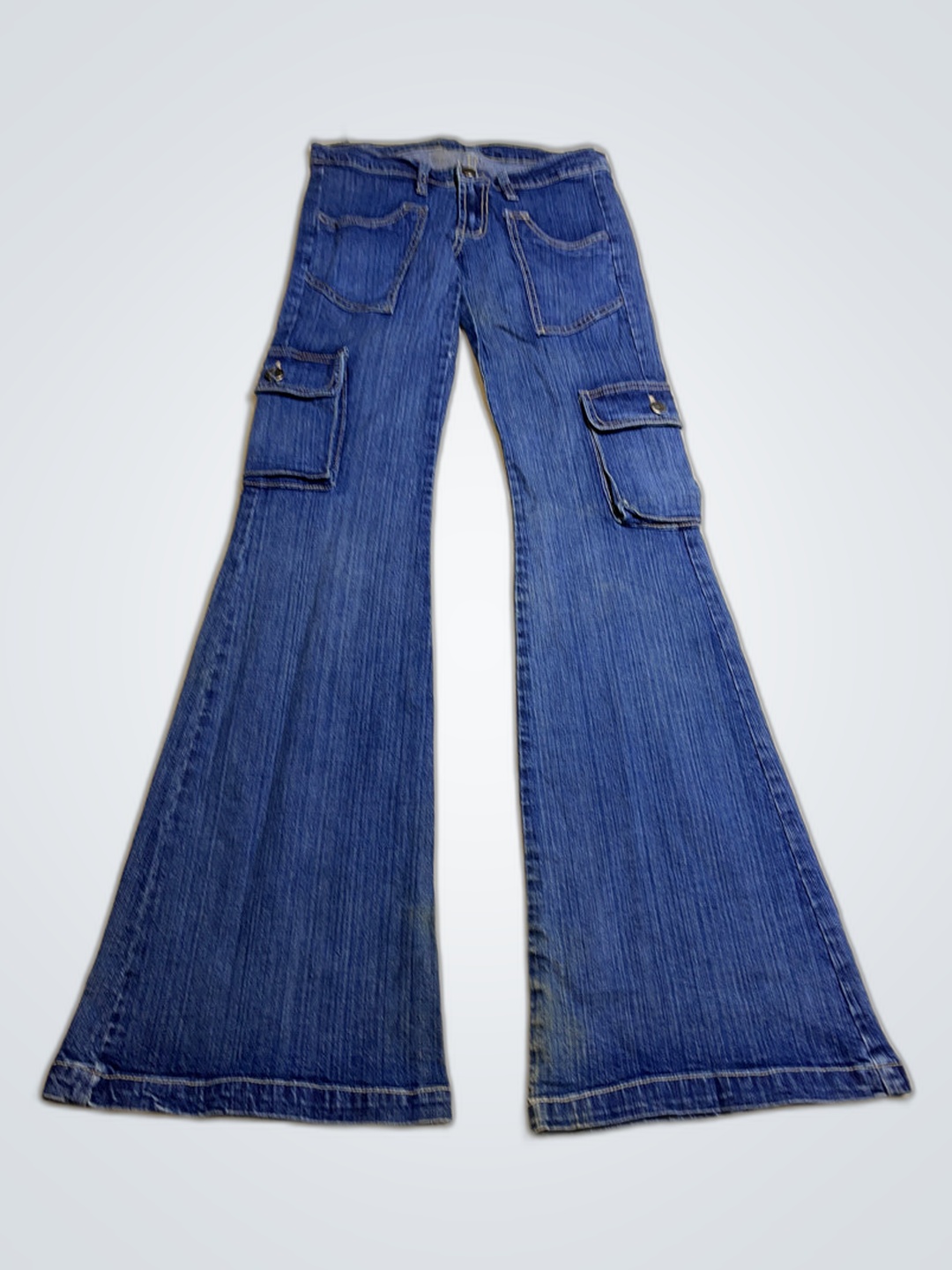 Blue Denim Cargo Pants
