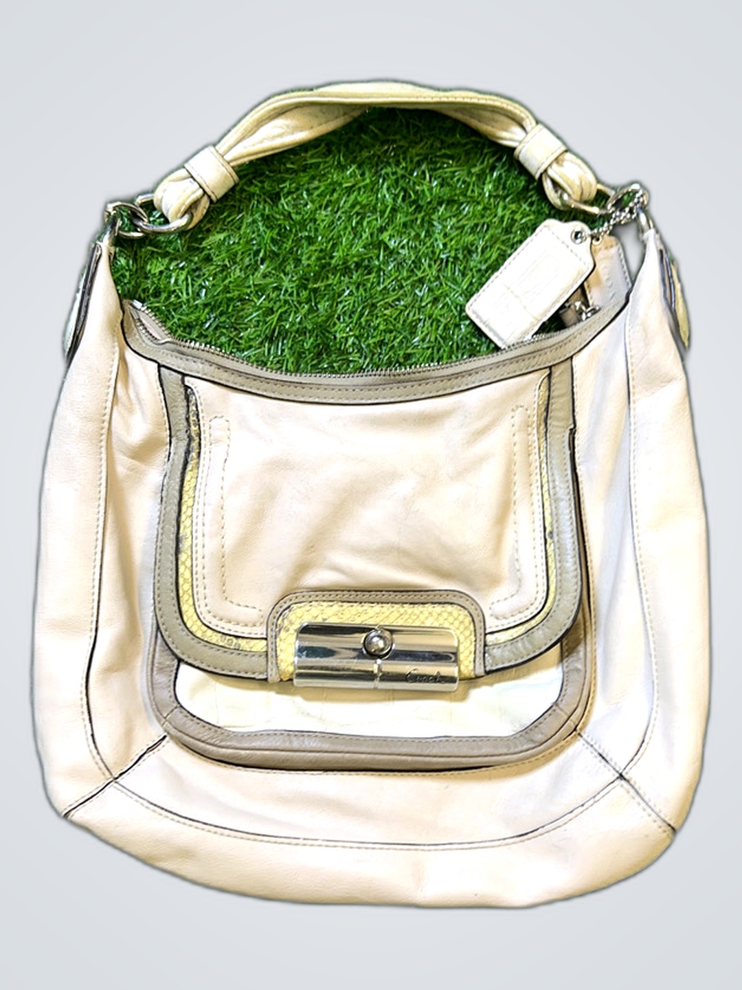 Sac à épaule en cuir blanc Coach