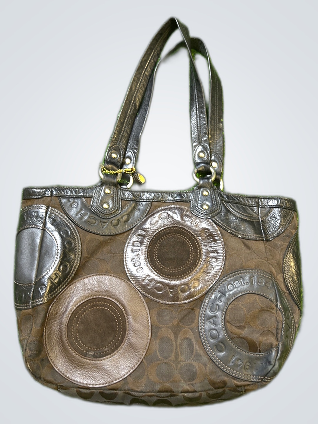 Bolsa de Couro Marrom Coach