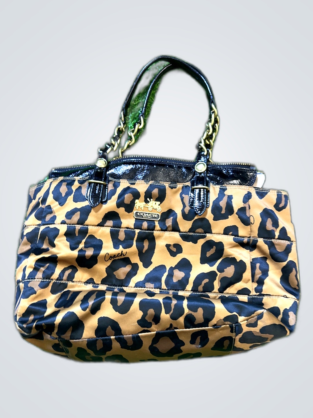 Bolsa de Mão com Estampa de Onça Coach