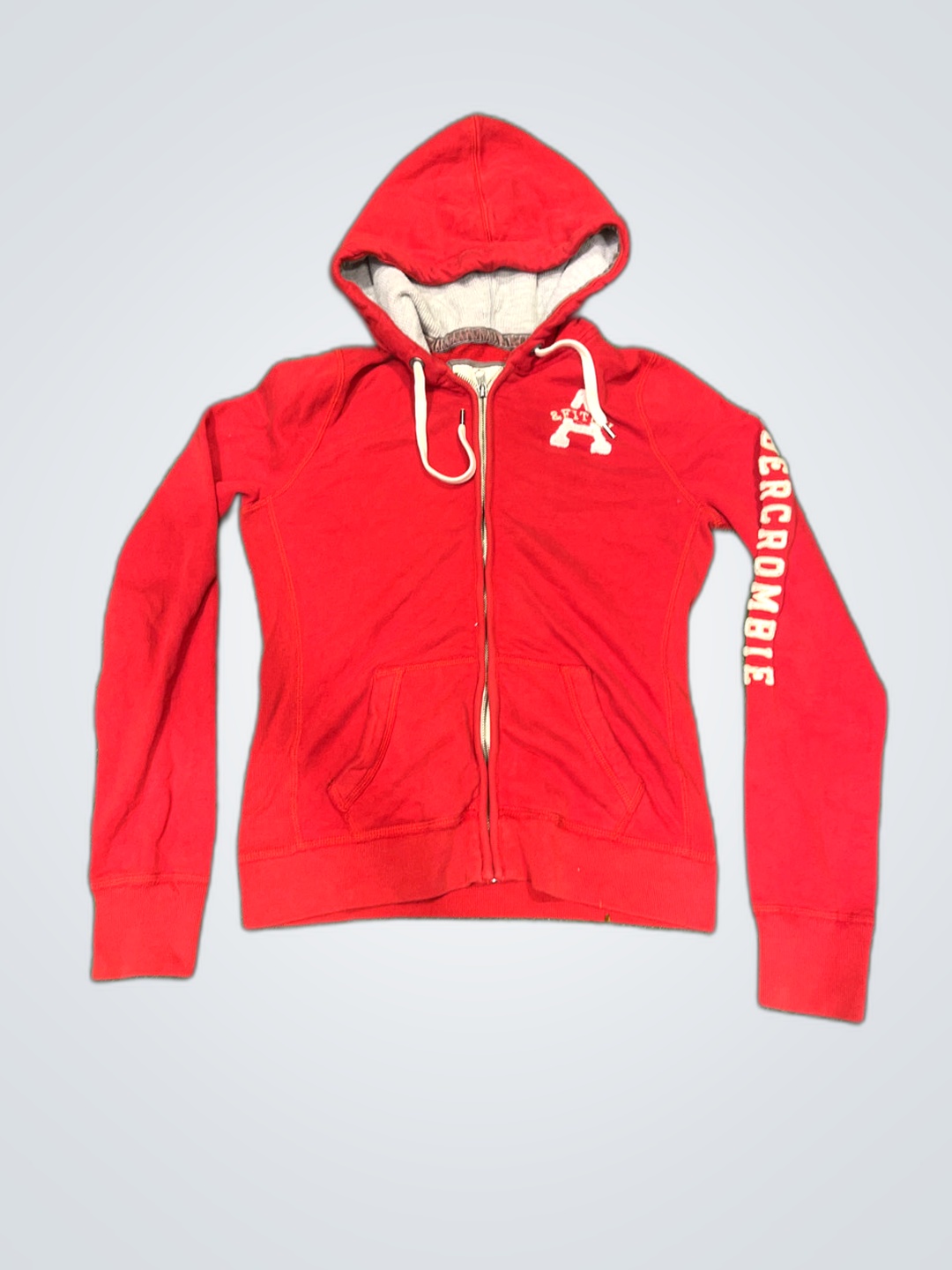 Abercrombie & Fitch Red Zip-Up Hoodie