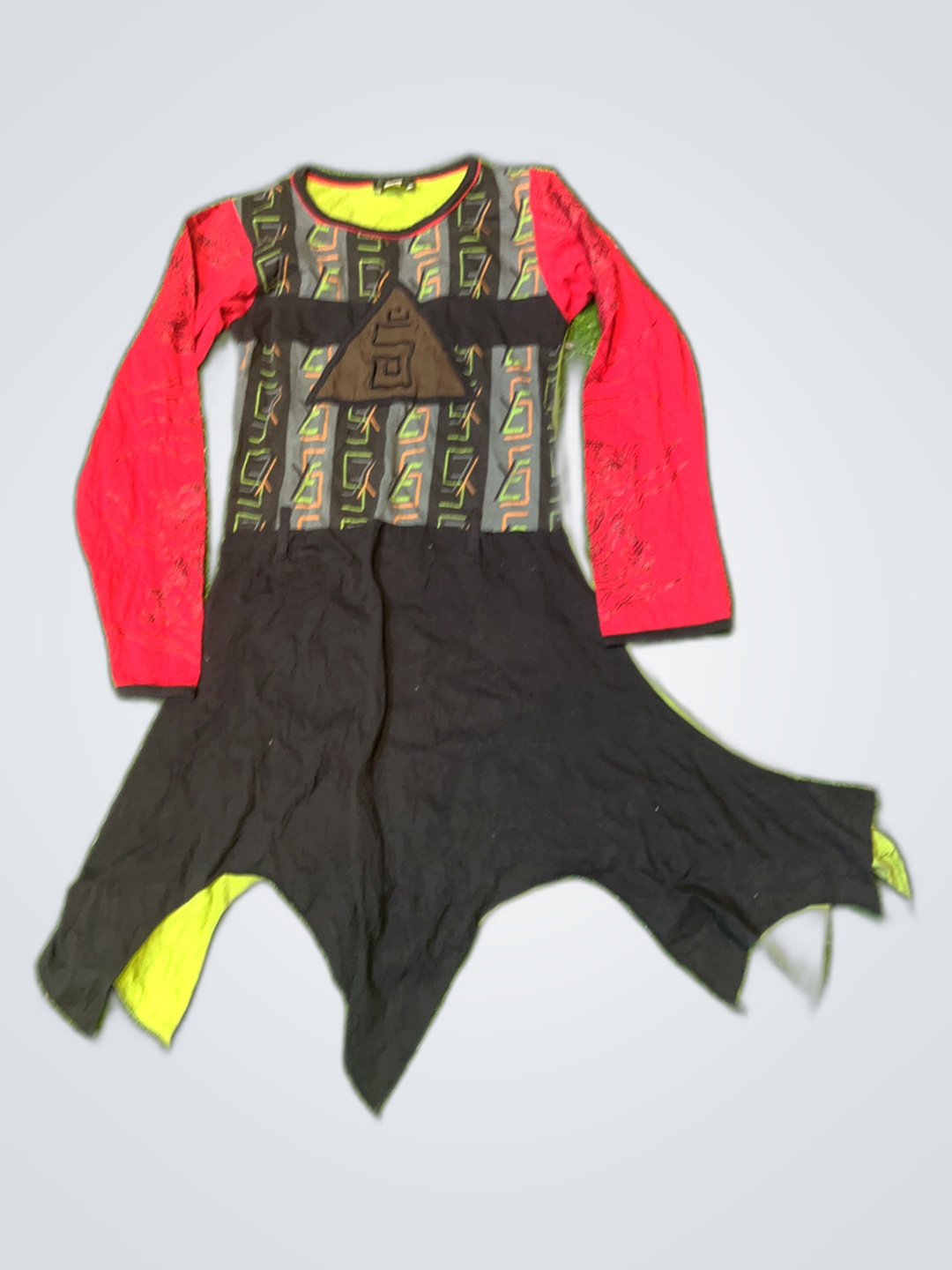 Swamer Artistic Printed Long Sleeve Tunic Dress