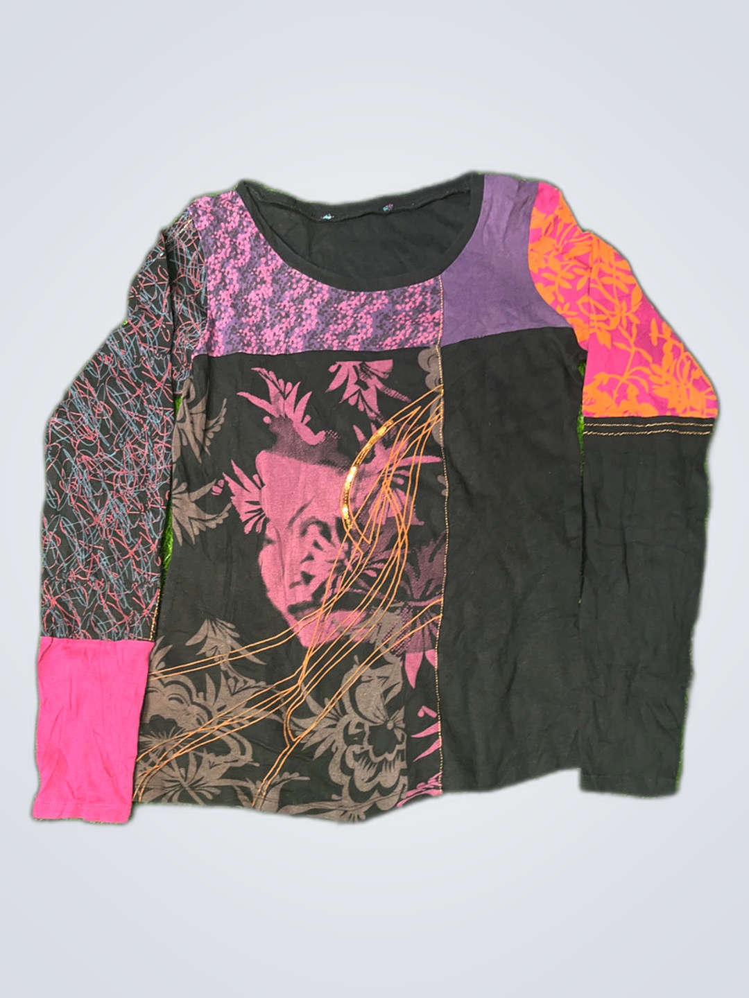 Top à manches longues en patchwork