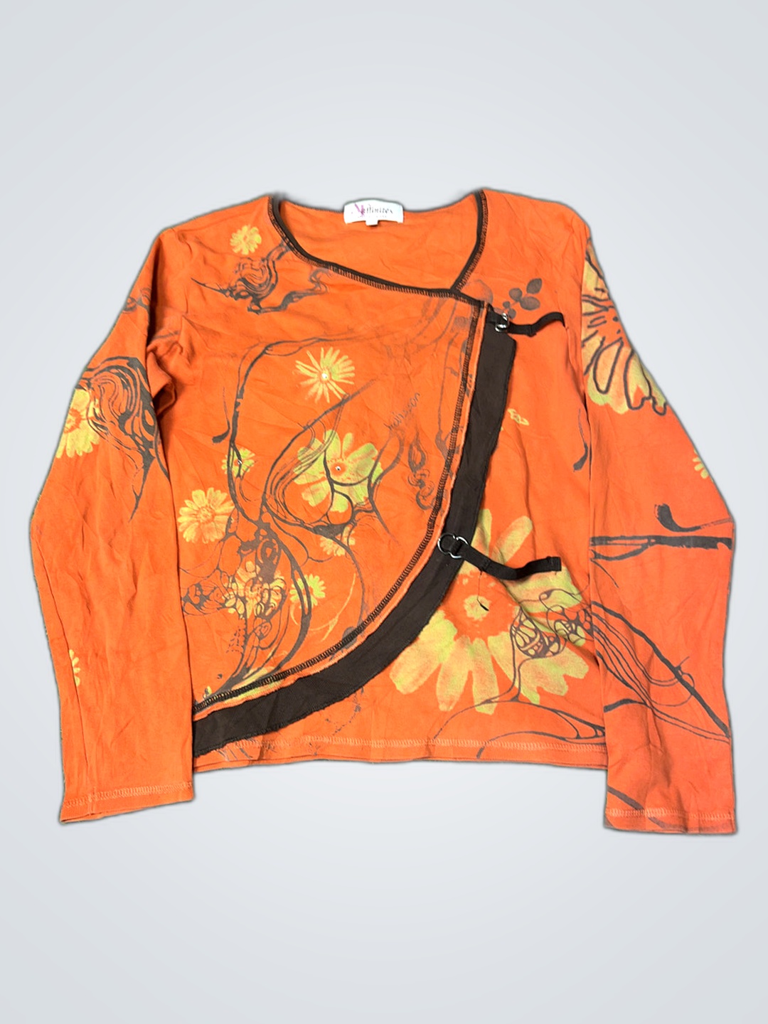 Affinities Printed Long Sleeve Wrap Blouse