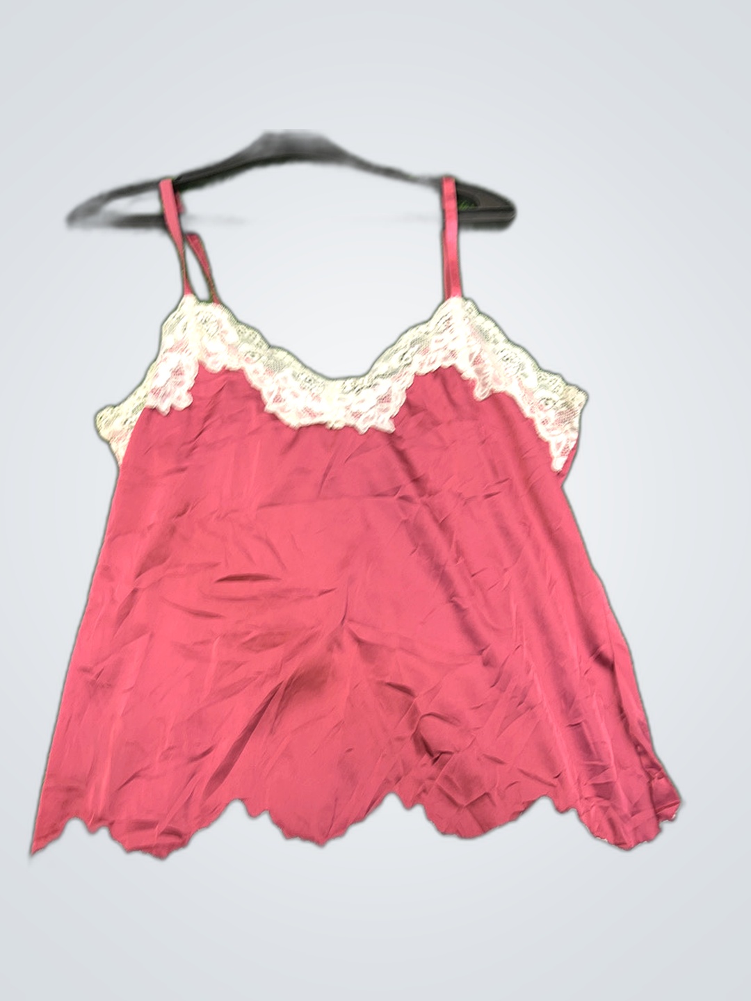 Rosa Spitzenbesatz Trägershirt