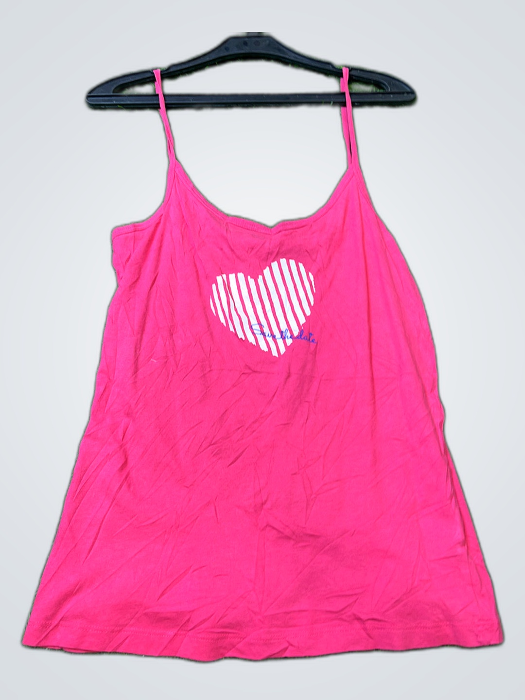 Queentex Pink Heart Graphic Camisole